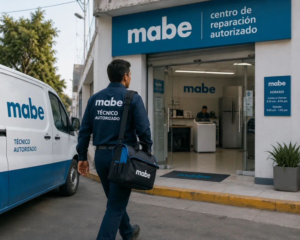 Furgoneta y técnico autorizado Mabe llegando al centro de reparación en Costa Rica